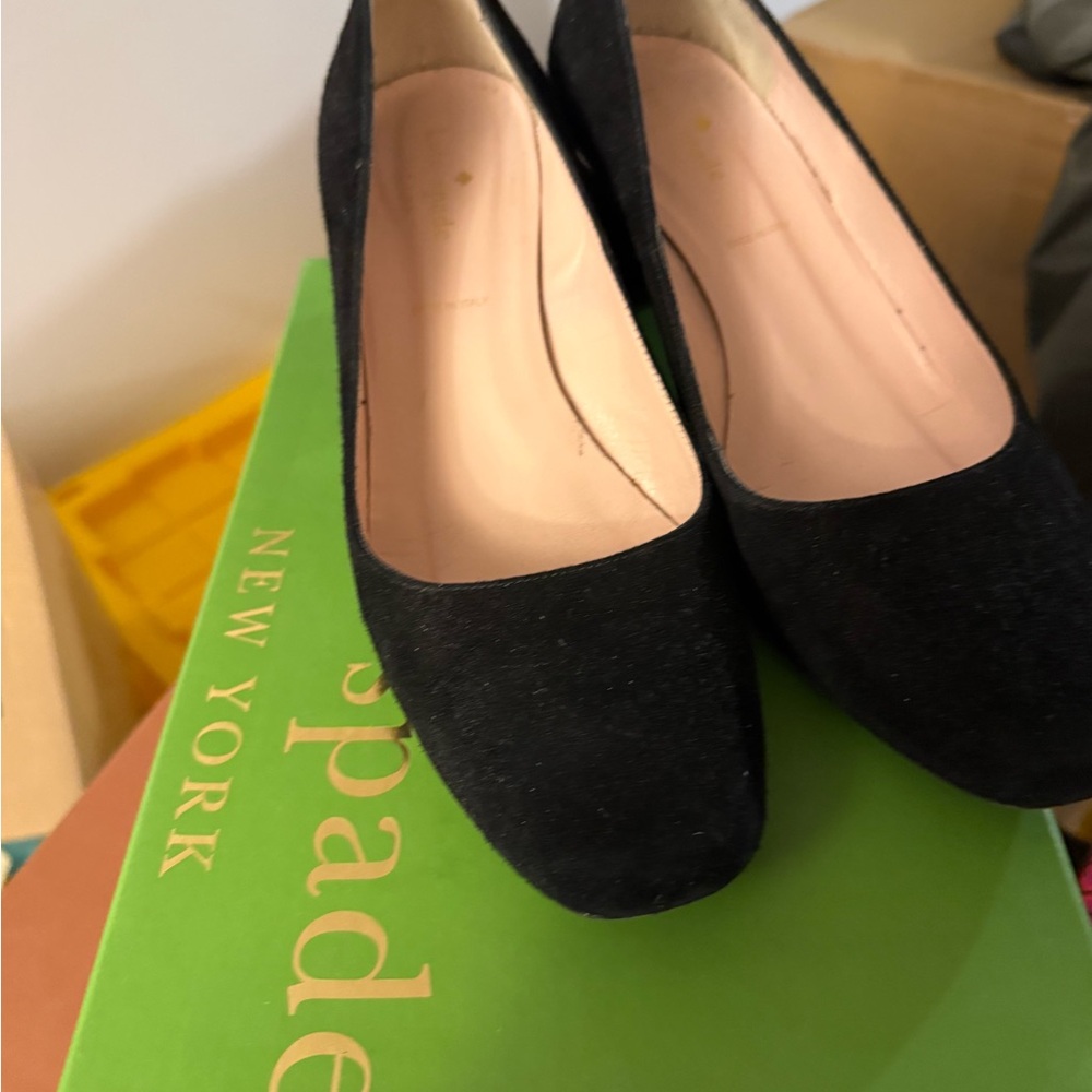 Kate Spade Black Suede Heels